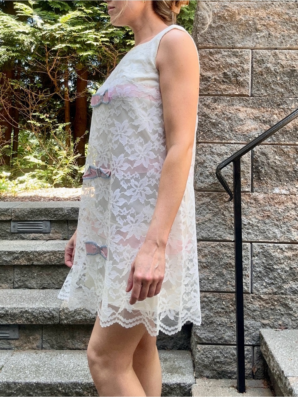 Vintage 60s Lace Babydoll Dress - Picture 5 of 9